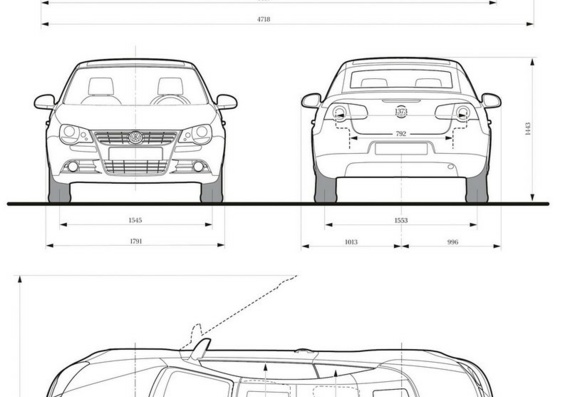 Volkswagen Eos (2007) (Volzwagen Eos (2007)) - drawings (drawings) of the car